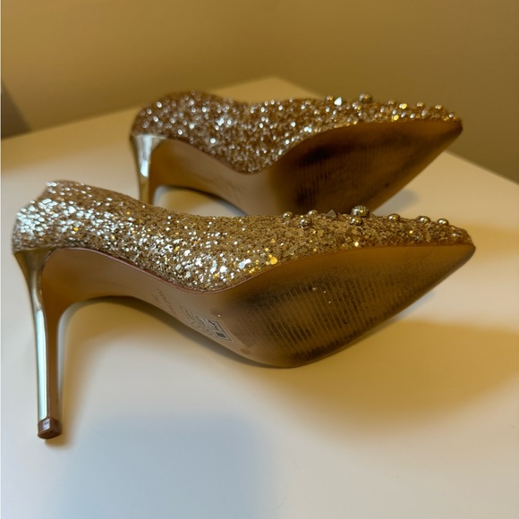 Nine West Gold Glitter Pumps - Size 7 - Picture 5 of 7